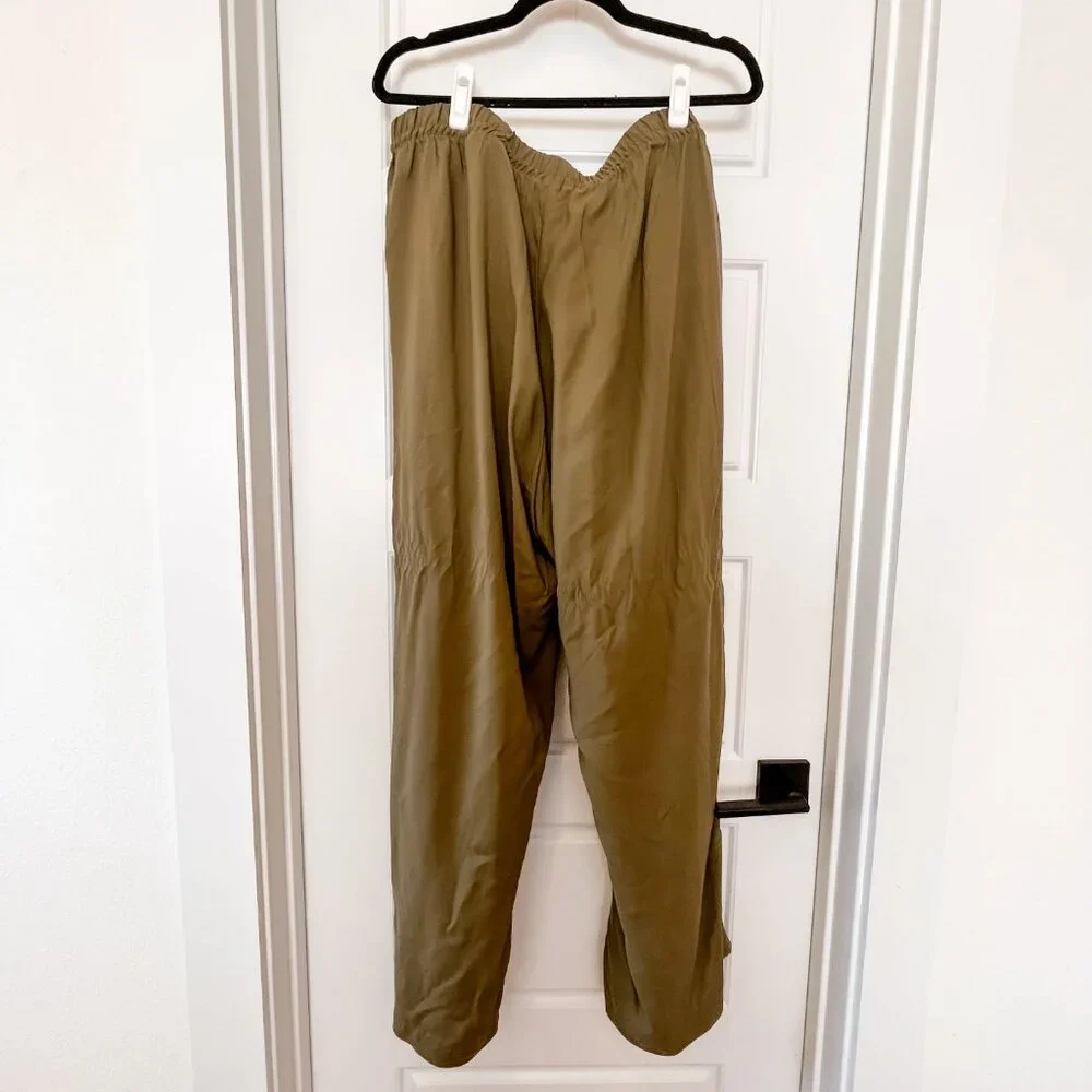 H&M Wide-cut Pull-on Pants - Dark Khaki Green - XL - Picture 5 of 5